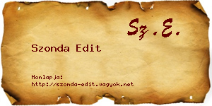 Szonda Edit névjegykártya
